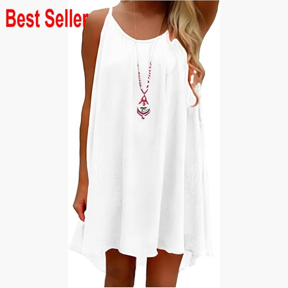 Chiffon Summer Casual Sundress Spaghetti Strap Tank Beach Coverup